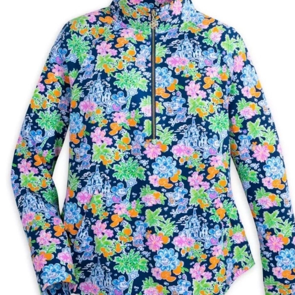 Lilly Pulitzer x Disney Women's Vibrant Floral 1/2 Zip